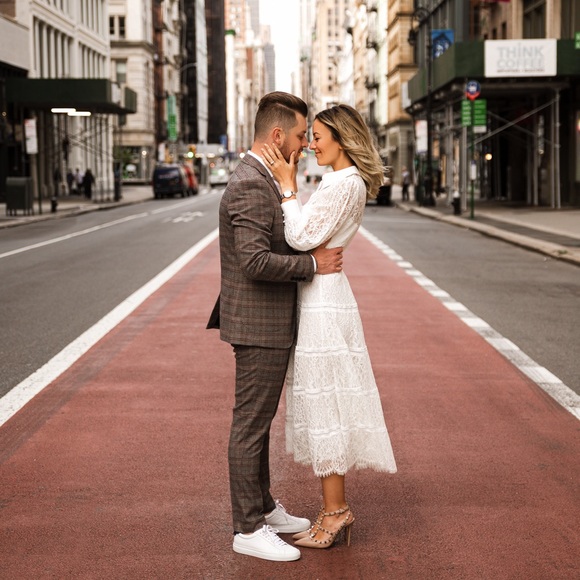 Off white lace collared tiered midi dress - Picture 1 of 6